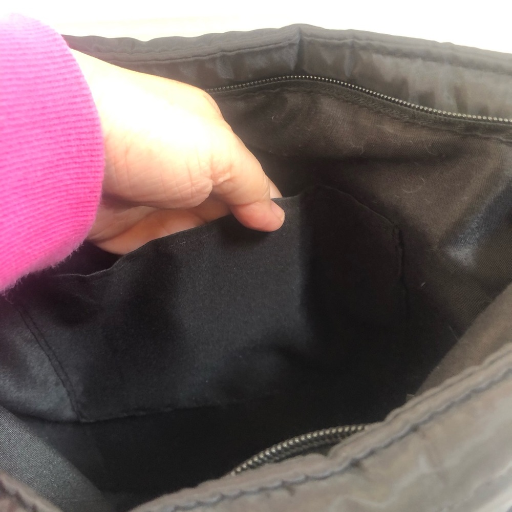 Sephora Black White north south full zip puffy nylon tote shoulder crossbody bag - Picture 6 of 10